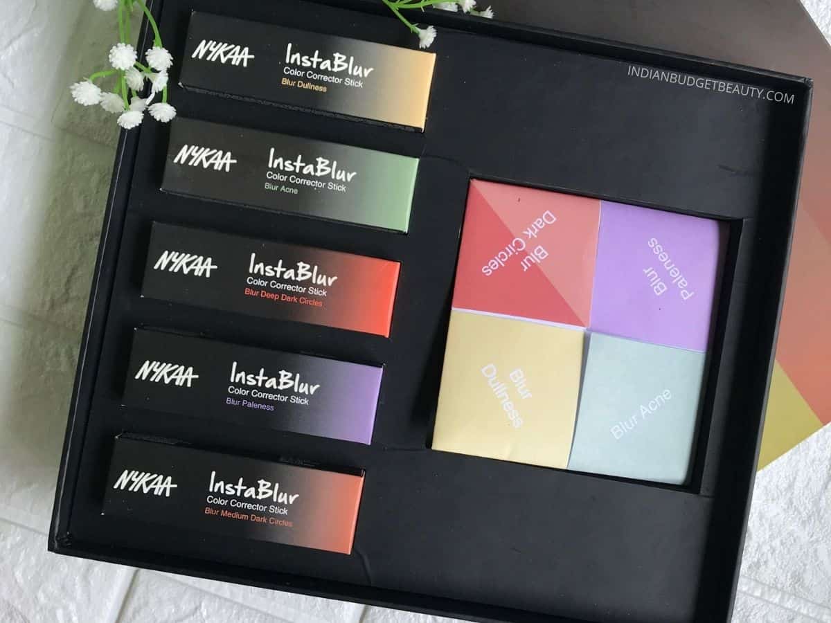 Nykaa InstaBlur Color Corrector Stick Review | All 5 Shades